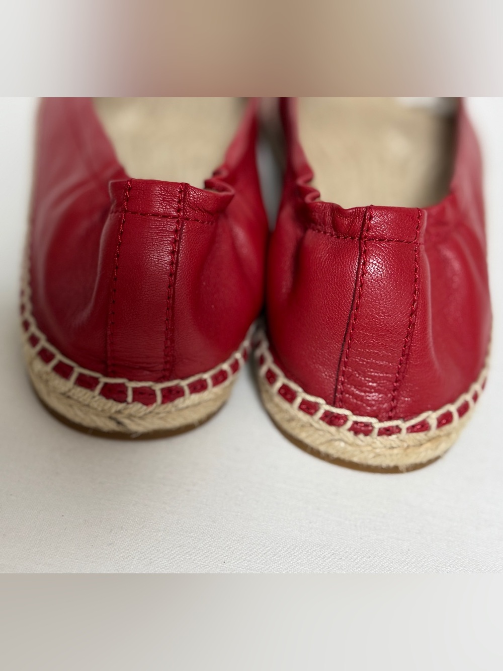 Coach Clara Red Leather Edpadrille Flats - Picture 5 of 9
